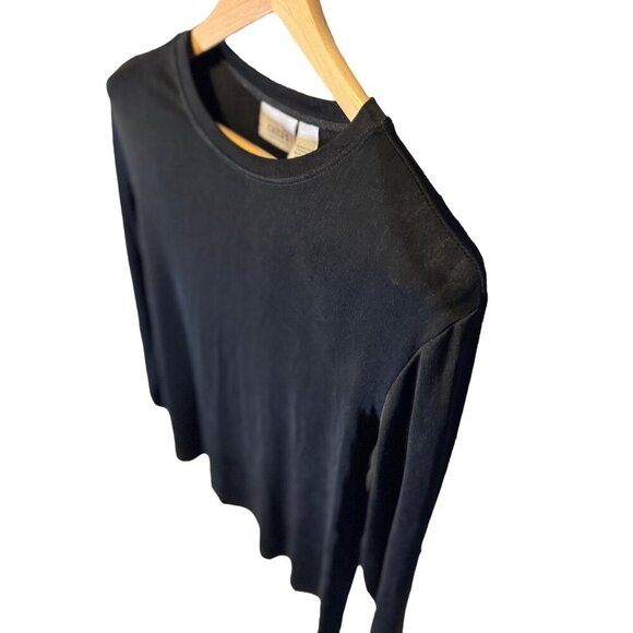Chico's Travelers Black Long Sleeve Pullover Crew Neck Top Sz L - Picture 3 of 7